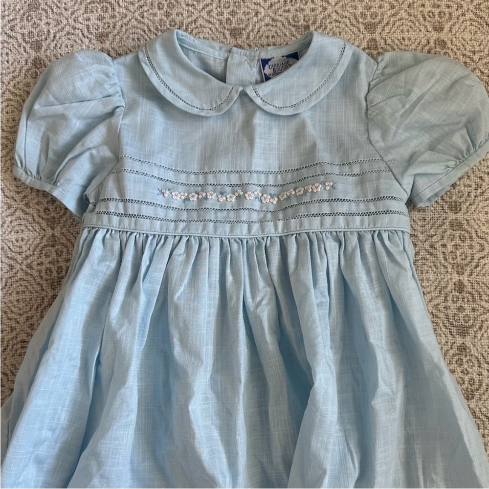 Carriage boutique vintage smocked collard dress size 24mo - Picture 6 of 10